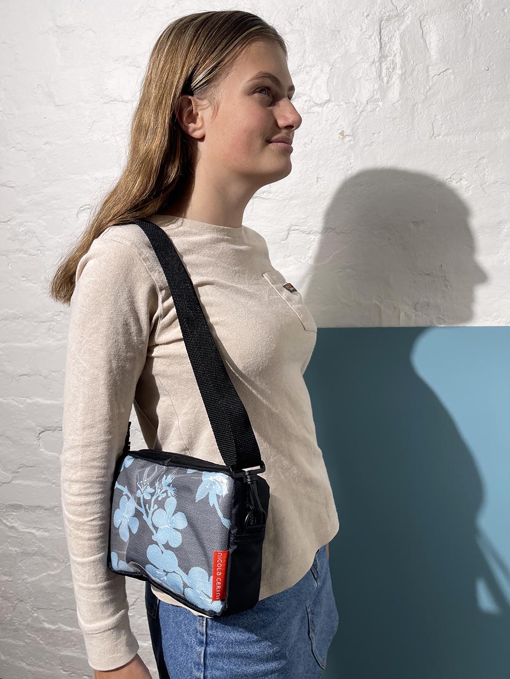 Box Bag – Pale Blue Blossom | Plasto Collection