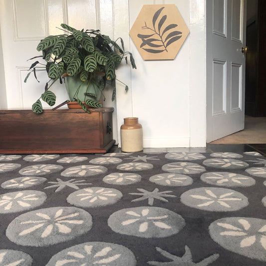 Custom Made Charcoal Seed Pod Rug