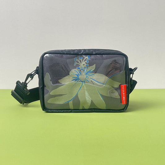 Khaki Passion Flower Box Bag