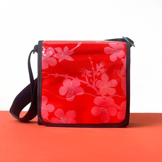 Pink Red Blossom Satchel
