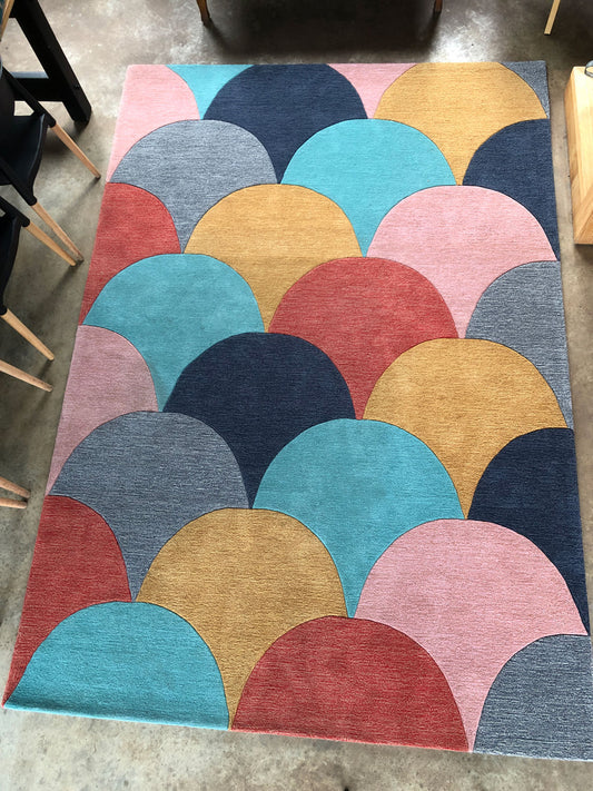 Custom Made Fish Scale Multi Floor Rug