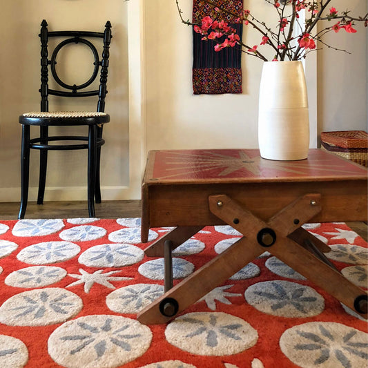 Custom Made Red Seed Pod Rug