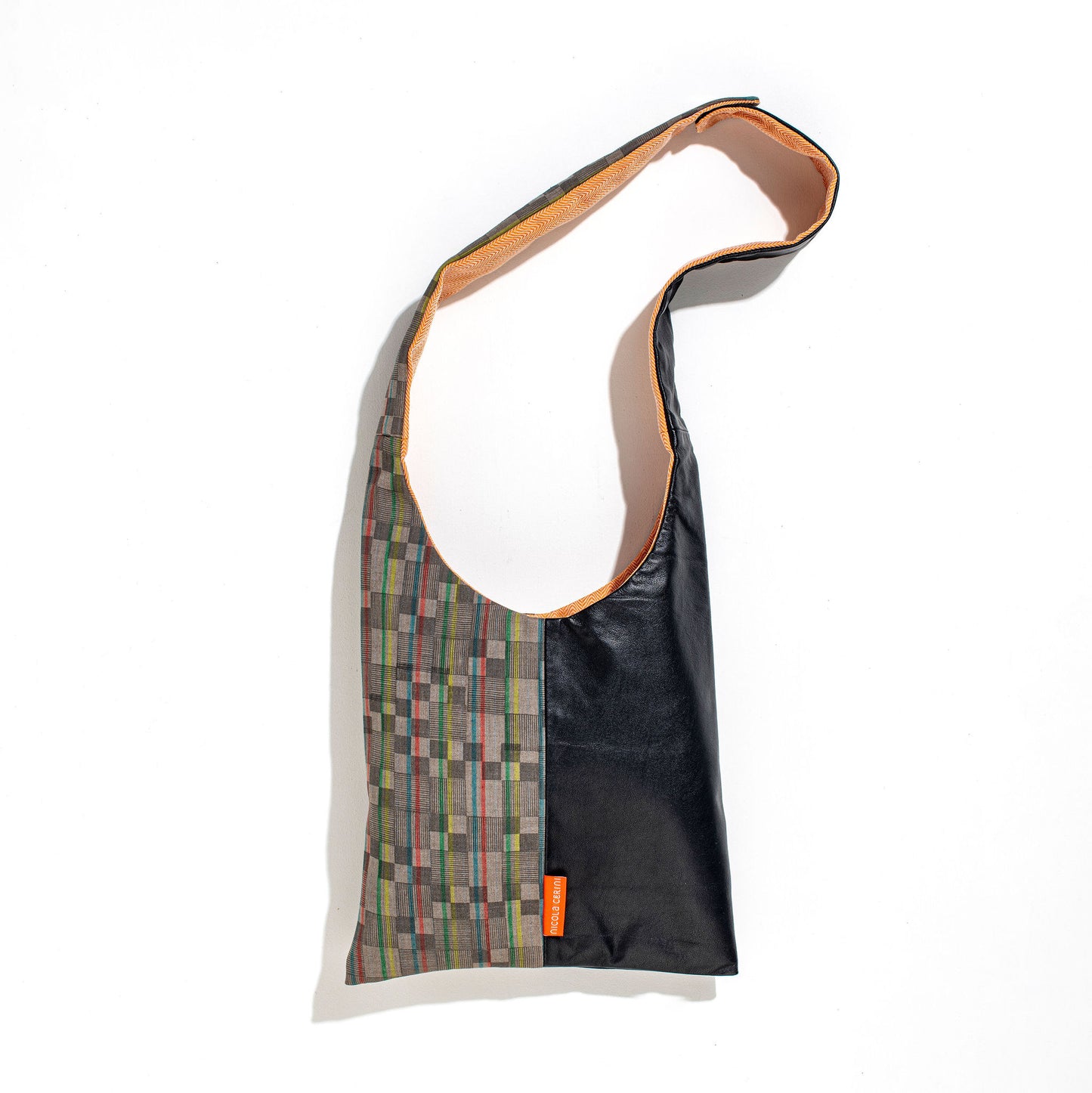 Limited Edition Leather Tie Bag - Geo-Stripe
