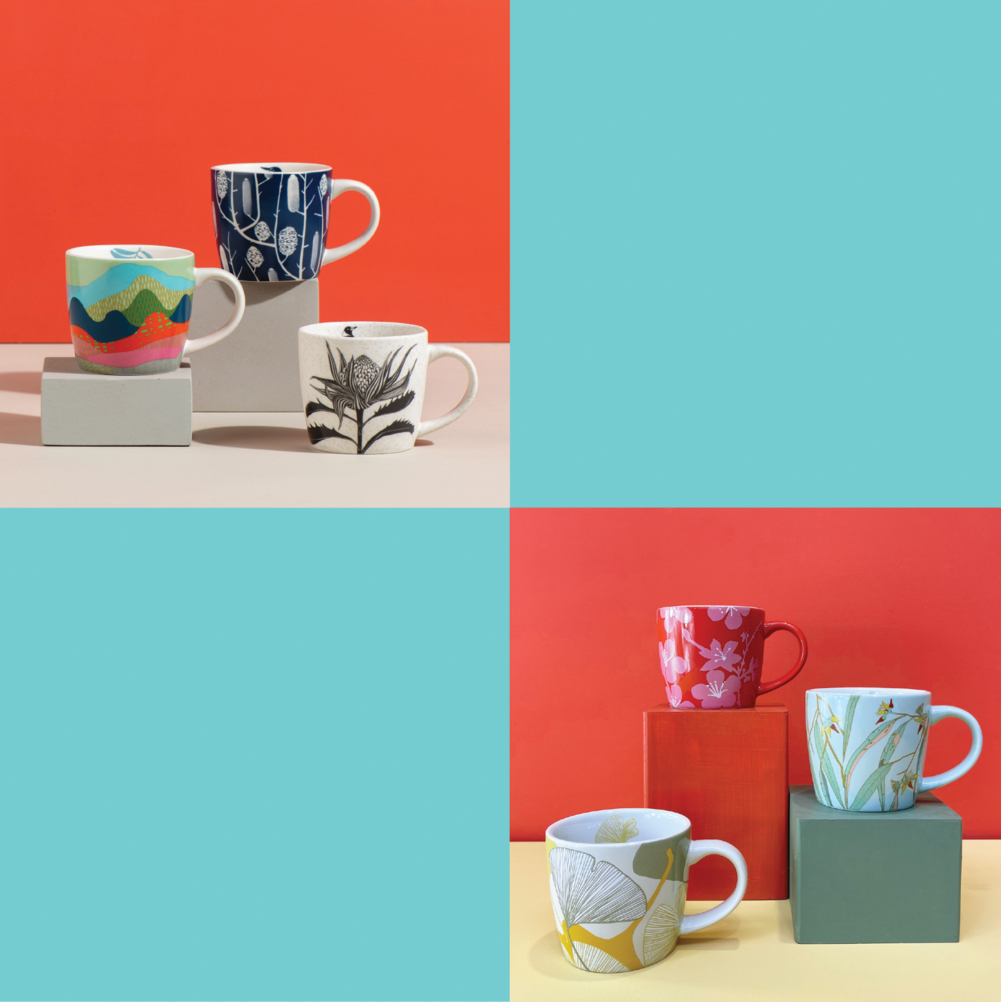 Mixed Set of 6 Mugs