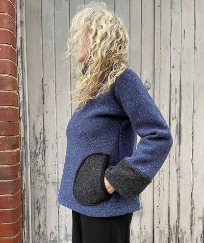 Cocoon Jumper Blue/Charcoal