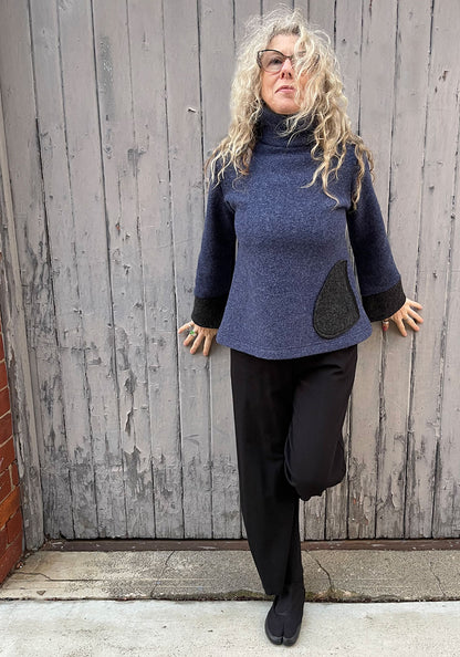 Cocoon Jumper Blue/Charcoal