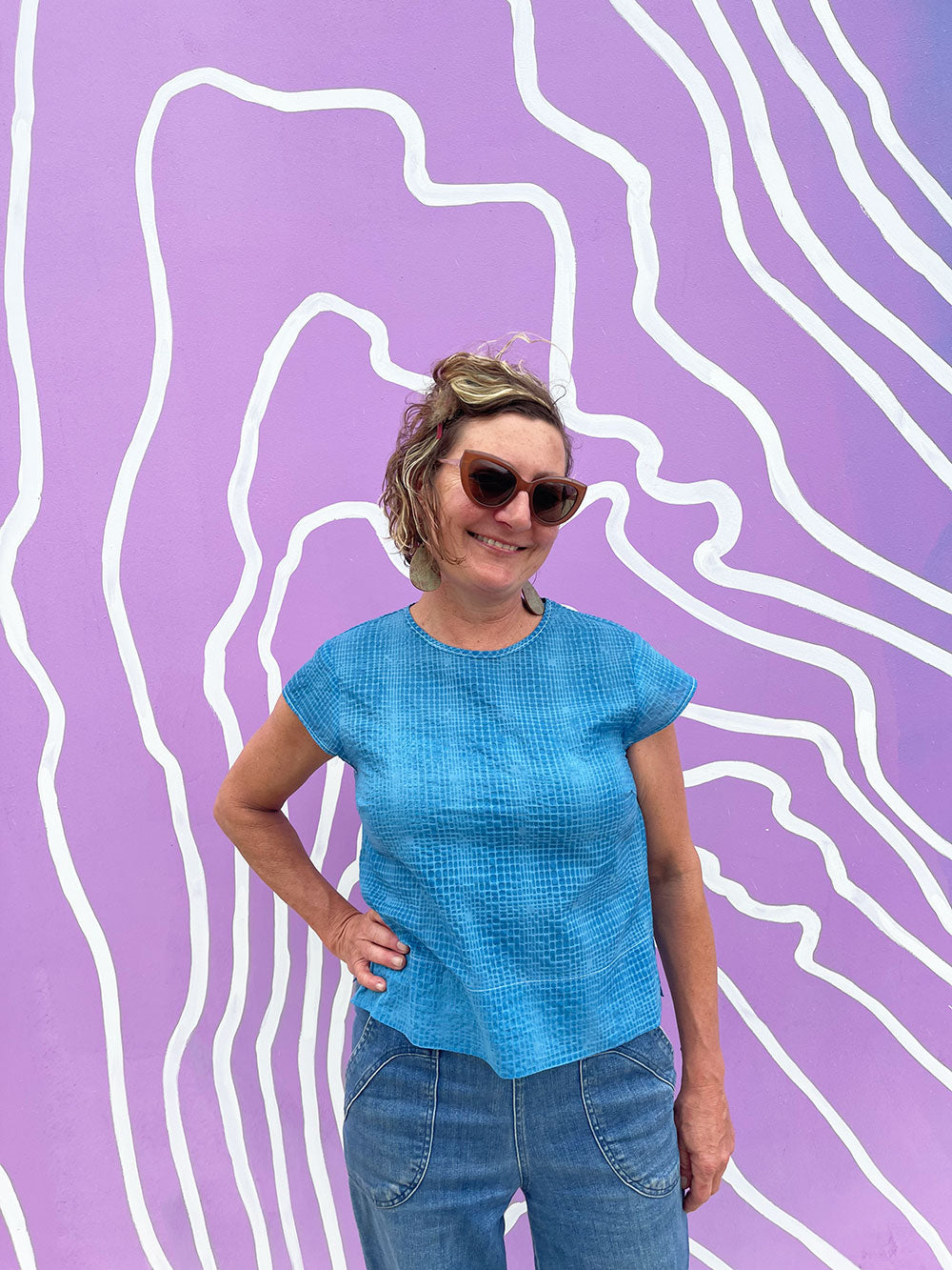 Cornflower Cap Sleeve Top