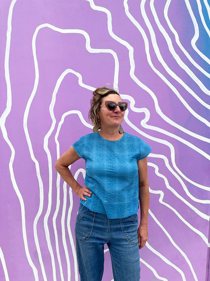 Cornflower Cap Sleeve Top