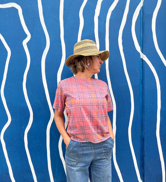 Dusky Pink Gingham Top