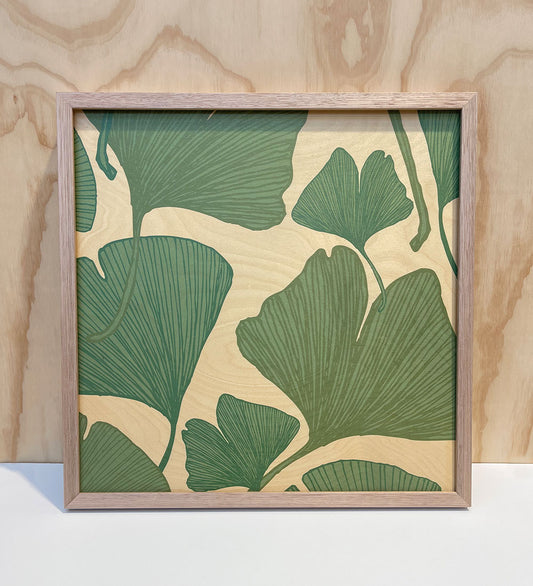 Ginkgo Print on Plywood