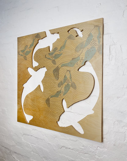 Koi Print on Plywood