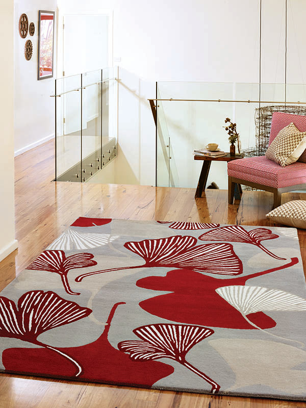 Custom Made Ginkgo Red Rug – Nicola Cerini