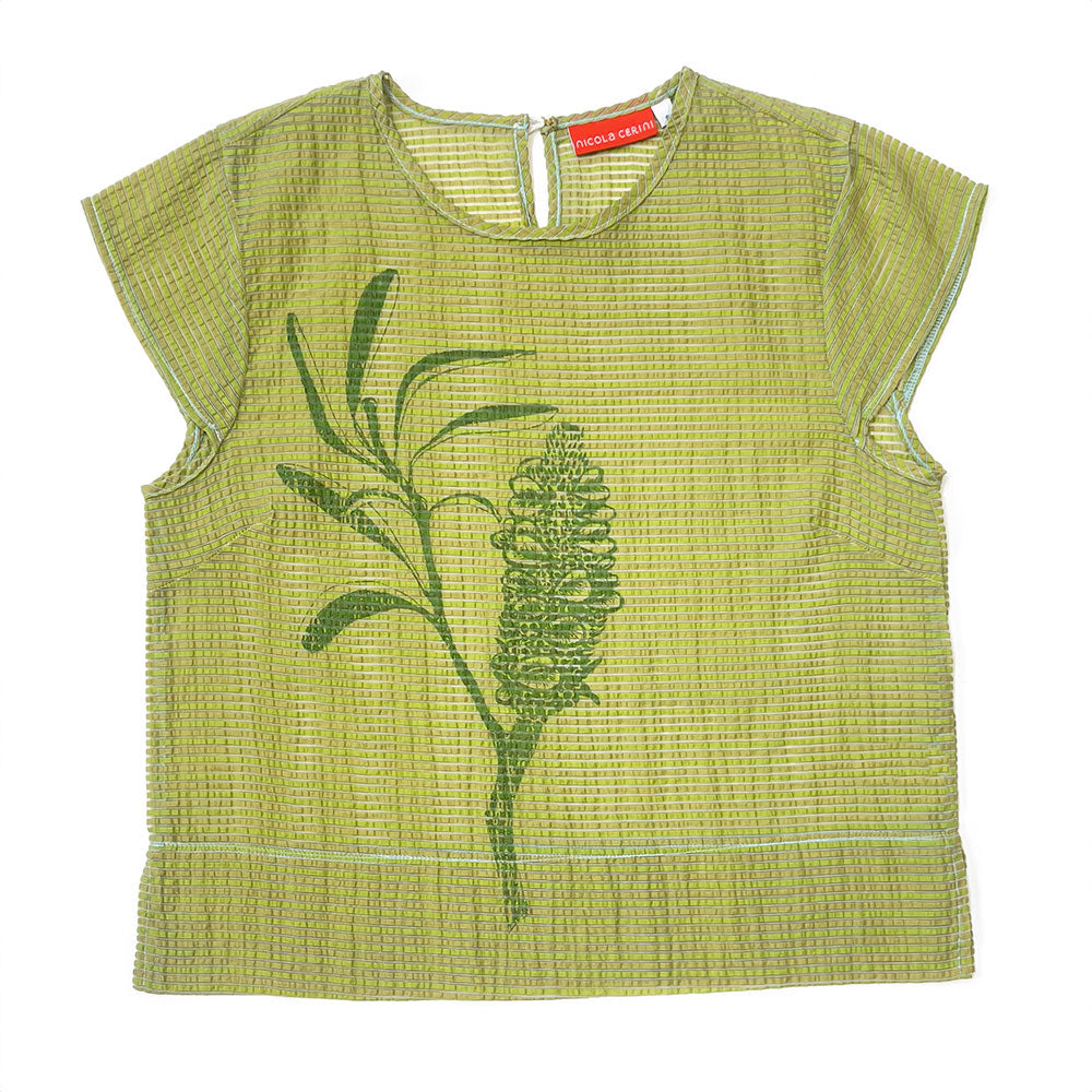 Sage Green Banksia Cap Sleeve Top