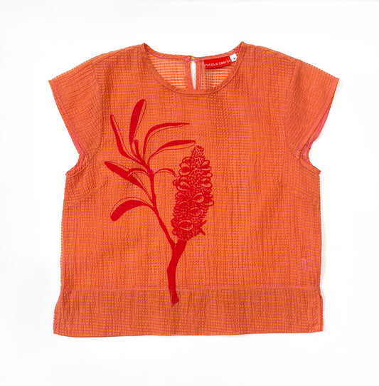 Watermelon Banksia Cap Sleeve Top